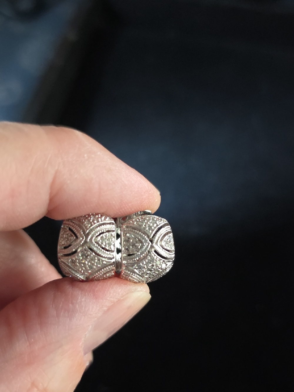 Sterling Silver Pierced Huggy Earrings - Elegant Pavé Detail